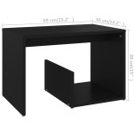 vidaXL Masă laterală, negru, 59x36x38 cm, PAL vidaXL Masă laterală, negru, 59x36x38 cm, PAL