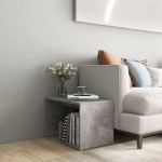 vidaXL Masă laterală, gri beton, 59x36x38 cm, lemn prelucrat vidaXL Masă laterală, gri beton, 59x36x38 cm, lemn prelucrat