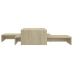 vidaXL Set măsuțe de cafea suprapuse stejar sonoma 100x100x26,5 cm