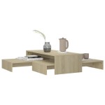 vidaXL Set măsuțe de cafea suprapuse stejar sonoma 100x100x26,5 cm