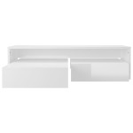 vidaXL Set măsuțe de cafea suprapuse, alb extralucios, 100x100x26,5 cm vidaXL Set măsuțe de cafea suprapuse, alb extralucios, 100x100x26,5 cm