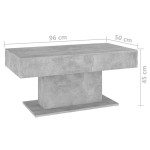 vidaXL Măsuță de cafea, gri beton, 96x50x45 cm, lemn prelucrat
