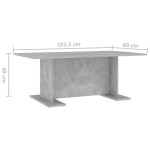 vidaXL Măsuță de cafea, gri beton, 103,5 x 60 x 40 cm, lemn prelucrat