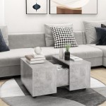 vidaXL Măsuță de cafea, gri beton, 60x60x38 cm, lemn prelucrat vidaXL Măsuță de cafea, gri beton, 60x60x38 cm, lemn prelucrat
