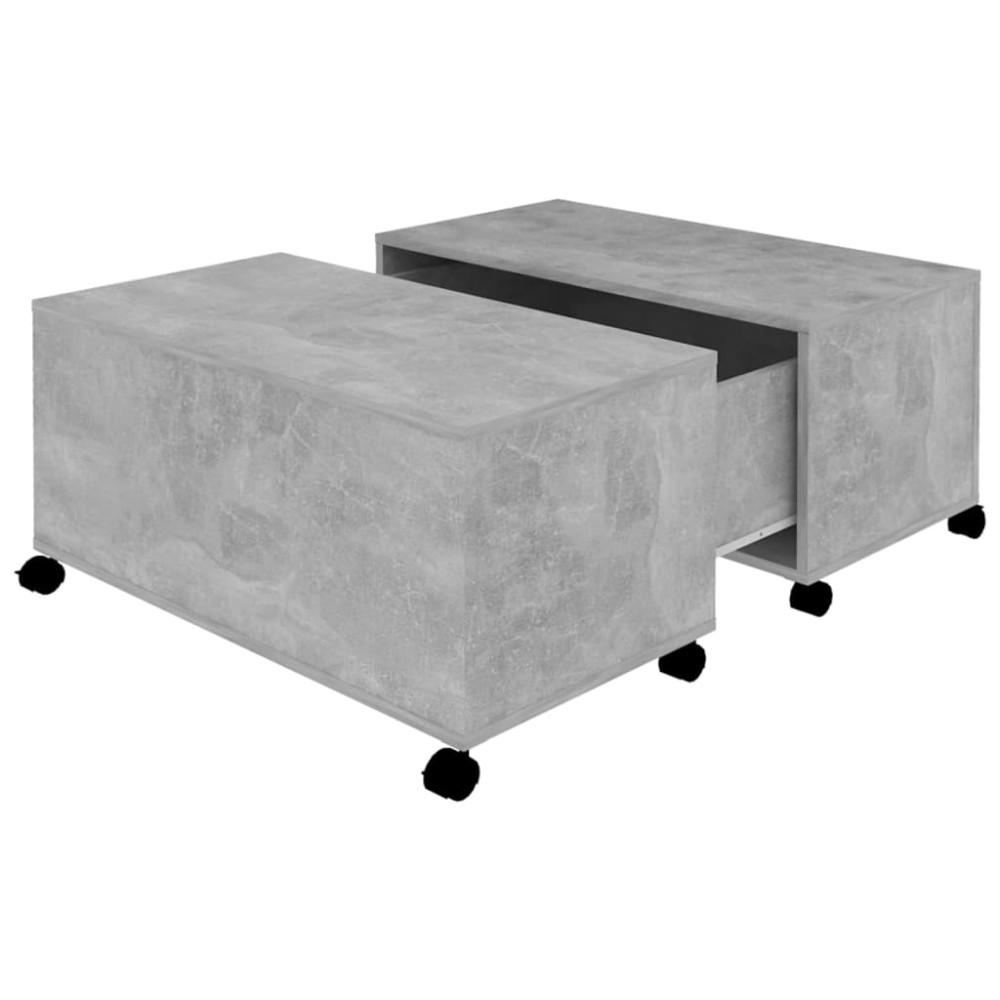 vidaXL Măsuță de cafea, gri beton , 75x75x38 cm, lemn prelucrat