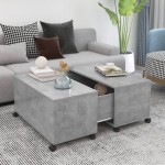 vidaXL Măsuță de cafea, gri beton , 75x75x38 cm, lemn prelucrat vidaXL Măsuță de cafea, gri beton , 75x75x38 cm, lemn prelucrat