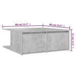 vidaXL Măsuță de cafea, gri, 80x80x31 cm, lemn prelucrat vidaXL Măsuță de cafea, gri, 80x80x31 cm, lemn prelucrat