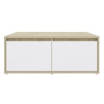 vidaXL Măsuță de cafea alb și stejar Sonoma 80x80x31 cm lemn prelucrat vidaXL Măsuță de cafea alb și stejar Sonoma 80x80x31 cm lemn prelucrat