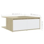 vidaXL Măsuță de cafea alb și stejar Sonoma 80x80x31 cm lemn prelucrat vidaXL Măsuță de cafea alb și stejar Sonoma 80x80x31 cm lemn prelucrat