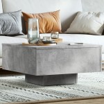 vidaXL Măsuță de cafea, gri beton, 60x60x31,5 cm, lemn prelucrat vidaXL Măsuță de cafea, gri beton, 60x60x31,5 cm, lemn prelucrat