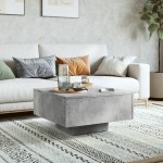vidaXL Măsuță de cafea, gri beton, 60x60x31,5 cm, lemn prelucrat vidaXL Măsuță de cafea, gri beton, 60x60x31,5 cm, lemn prelucrat