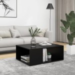 vidaXL Măsuță de cafea, negru , 90x67x33 cm, lemn prelucrat vidaXL Măsuță de cafea, negru , 90x67x33 cm, lemn prelucrat