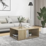 vidaXL Măsuță de cafea alb și stejar Sonoma 90x67x33 cm lemn prelucrat vidaXL Măsuță de cafea alb și stejar Sonoma 90x67x33 cm lemn prelucrat