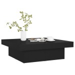vidaXL Măsuță de cafea, negru, 90x90x28 cm, lemn prelucrat