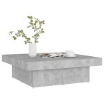 vidaXL Măsuță de cafea, gri beton, 90x90x28 cm, lemn prelucrat