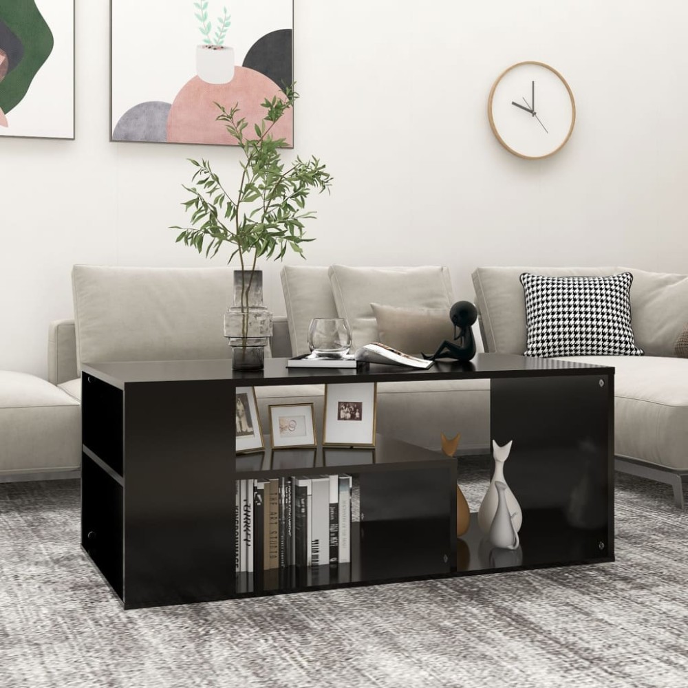 vidaXL Măsuță de cafea, negru, 100x50x40 cm, lemn prelucrat