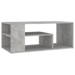 vidaXL Măsuță de cafea, gri beton, 100x50x40 cm, lemn prelucrat vidaXL Măsuță de cafea, gri beton, 100x50x40 cm, lemn prelucrat