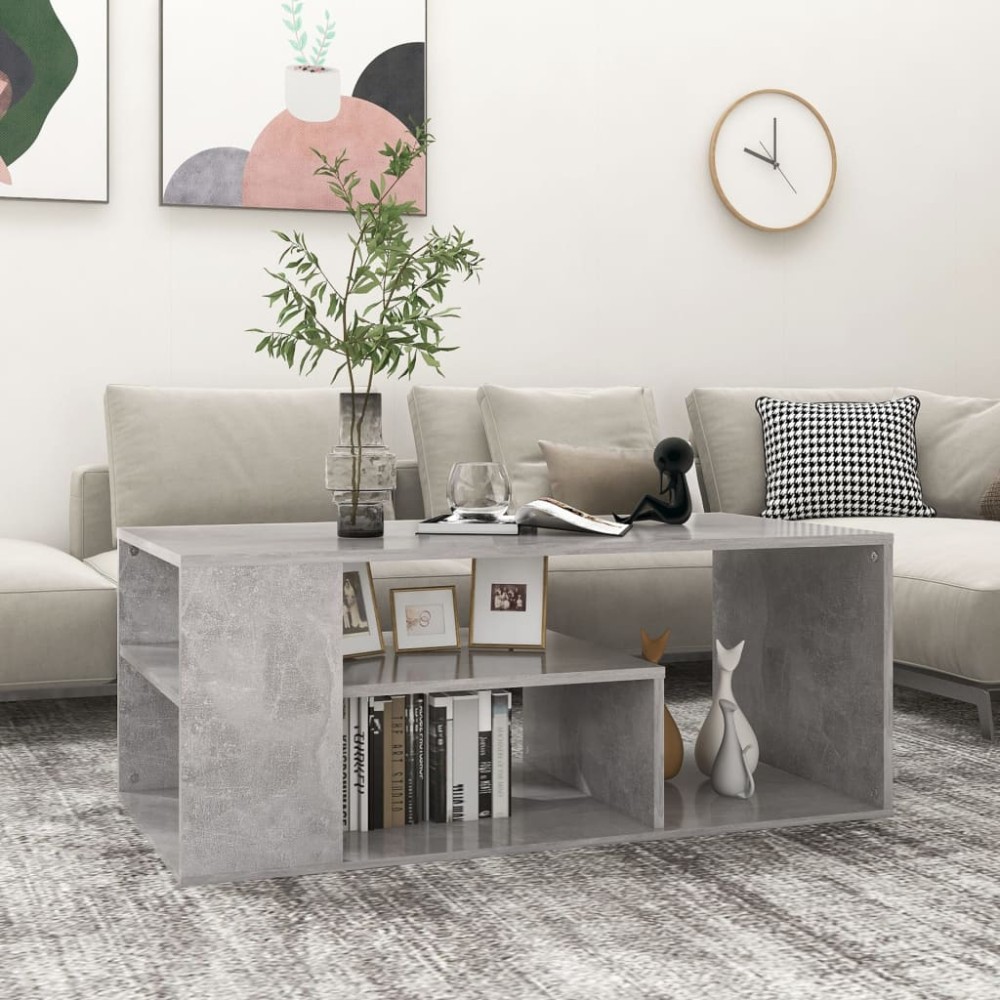 vidaXL Măsuță de cafea, gri beton, 100x50x40 cm, lemn prelucrat