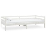 vidaXL Pat de zi, 90x200 cm, alb, lemn masiv de pin vidaXL Pat de zi, 90x200 cm, alb, lemn masiv de pin