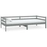 vidaXL Pat de zi, 90x200 cm, gri, lemn masiv de pin vidaXL Pat de zi, 90x200 cm, gri, lemn masiv de pin