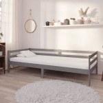vidaXL Pat de zi, 90x200 cm, gri, lemn masiv de pin vidaXL Pat de zi, 90x200 cm, gri, lemn masiv de pin