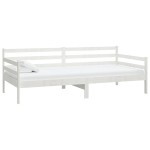 vidaXL Pat de zi, 90x200 cm, alb, lemn masiv de pin vidaXL Pat de zi, 90x200 cm, alb, lemn masiv de pin