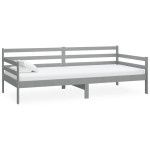 vidaXL Pat de zi, 90x200 cm, gri, lemn masiv de pin vidaXL Pat de zi, 90x200 cm, gri, lemn masiv de pin