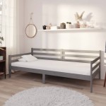 vidaXL Pat de zi, 90x200 cm, gri, lemn masiv de pin vidaXL Pat de zi, 90x200 cm, gri, lemn masiv de pin