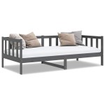 vidaXL Pat de zi, 90x200 cm, gri, lemn masiv de pin vidaXL Pat de zi, 90x200 cm, gri, lemn masiv de pin