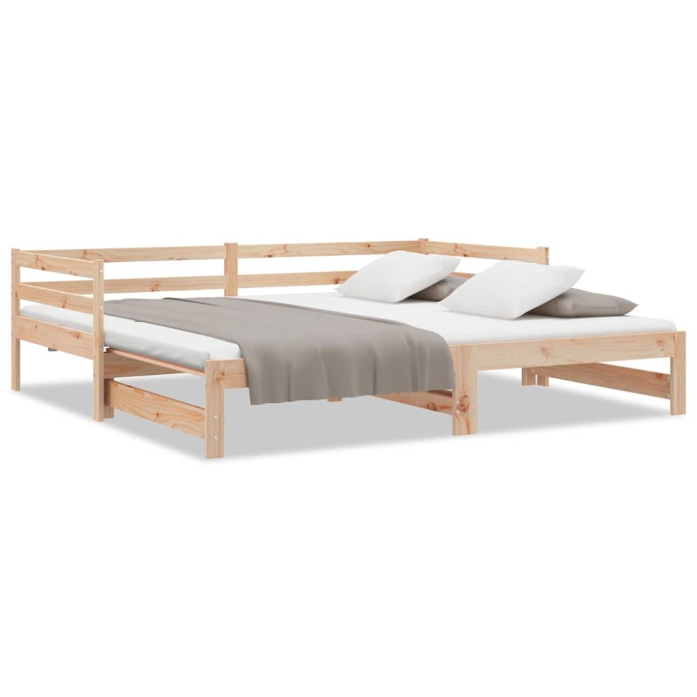 vidaXL Pat de zi extensibil, 2x(90x200) cm, lemn masiv de pin