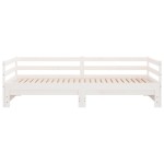 vidaXL Pat extensibil de zi, alb, 2x(90x200) cm, lemn masiv de pin vidaXL Pat extensibil de zi, alb, 2x(90x200) cm, lemn masiv de pin