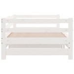 vidaXL Pat extensibil de zi, alb, 2x(90x200) cm, lemn masiv de pin vidaXL Pat extensibil de zi, alb, 2x(90x200) cm, lemn masiv de pin