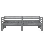 vidaXL Pat extensibil de zi, gri, 2x(90x200) cm, lemn masiv de pin vidaXL Pat extensibil de zi, gri, 2x(90x200) cm, lemn masiv de pin