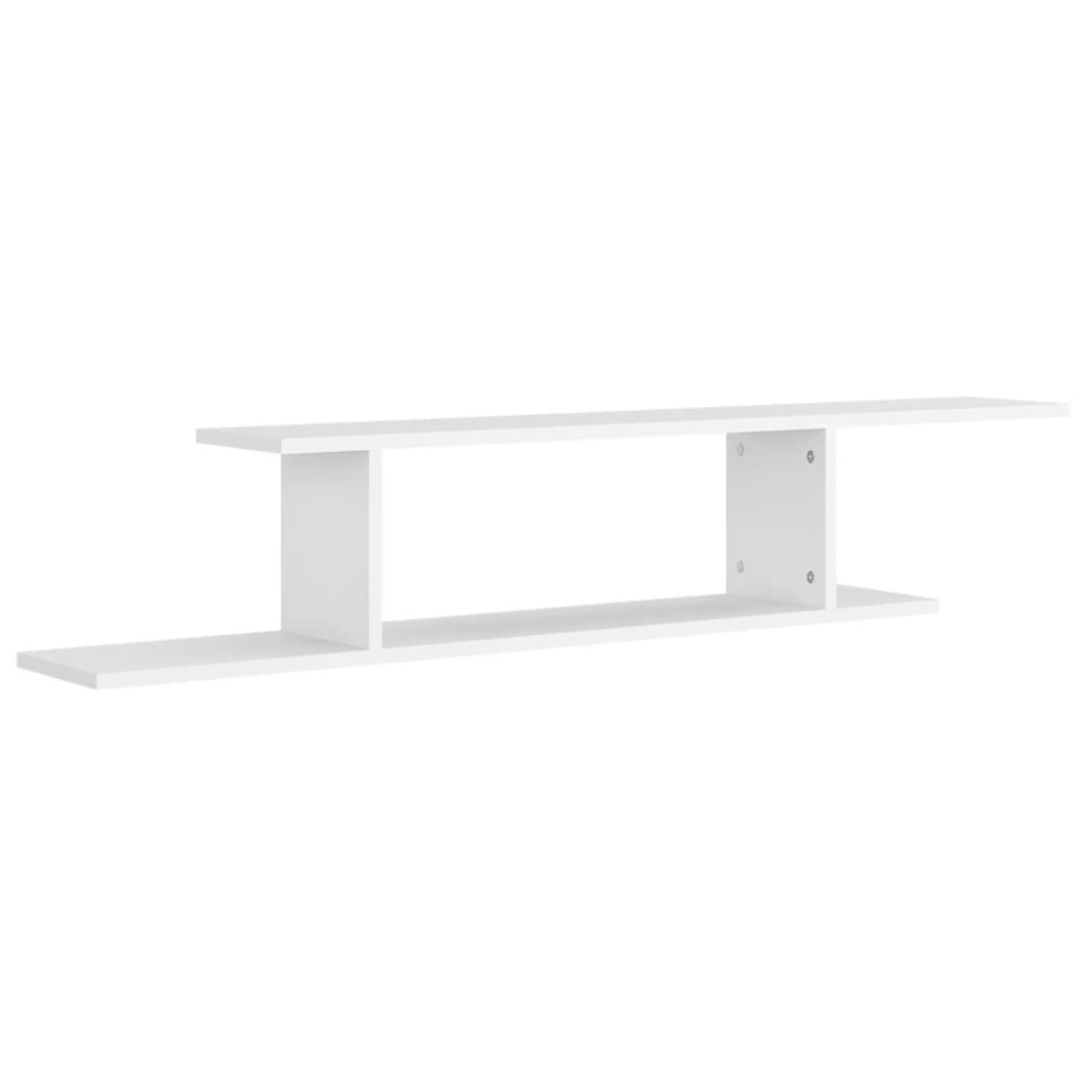 vidaXL Raft TV cu montaj pe perete, alb, 125x18x23 cm, lemn prelucrat