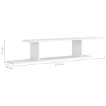 vidaXL Raft TV cu montaj pe perete, alb, 125x18x23 cm, lemn prelucrat vidaXL Raft TV cu montaj pe perete, alb, 125x18x23 cm, lemn prelucrat