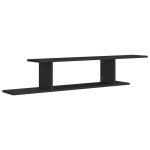 vidaXL Raft TV cu montaj pe perete, negru, 125x18x23 cm, PAL vidaXL Raft TV cu montaj pe perete, negru, 125x18x23 cm, PAL