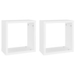 vidaXL Rafturi de perete cub, 2 buc., alb, 30x15x30 cm vidaXL Rafturi de perete cub, 2 buc., alb, 30x15x30 cm