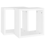 vidaXL Rafturi de perete cub, 2 buc., alb, 30x15x30 cm vidaXL Rafturi de perete cub, 2 buc., alb, 30x15x30 cm