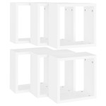 vidaXL Rafturi de perete cub, 6 buc., alb, 30x15x30 cm vidaXL Rafturi de perete cub, 6 buc., alb, 30x15x30 cm