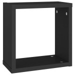 vidaXL Rafturi de perete cub, 6 buc., negru, 30x15x30 cm vidaXL Rafturi de perete cub, 6 buc., negru, 30x15x30 cm