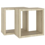 vidaXL Rafturi de perete cub, 2 buc., stejar sonoma, 30x15x30 cm vidaXL Rafturi de perete cub, 2 buc., stejar sonoma, 30x15x30 cm