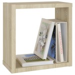 vidaXL Rafturi de perete cub, 6 buc., stejar sonoma, 30x15x30 cm