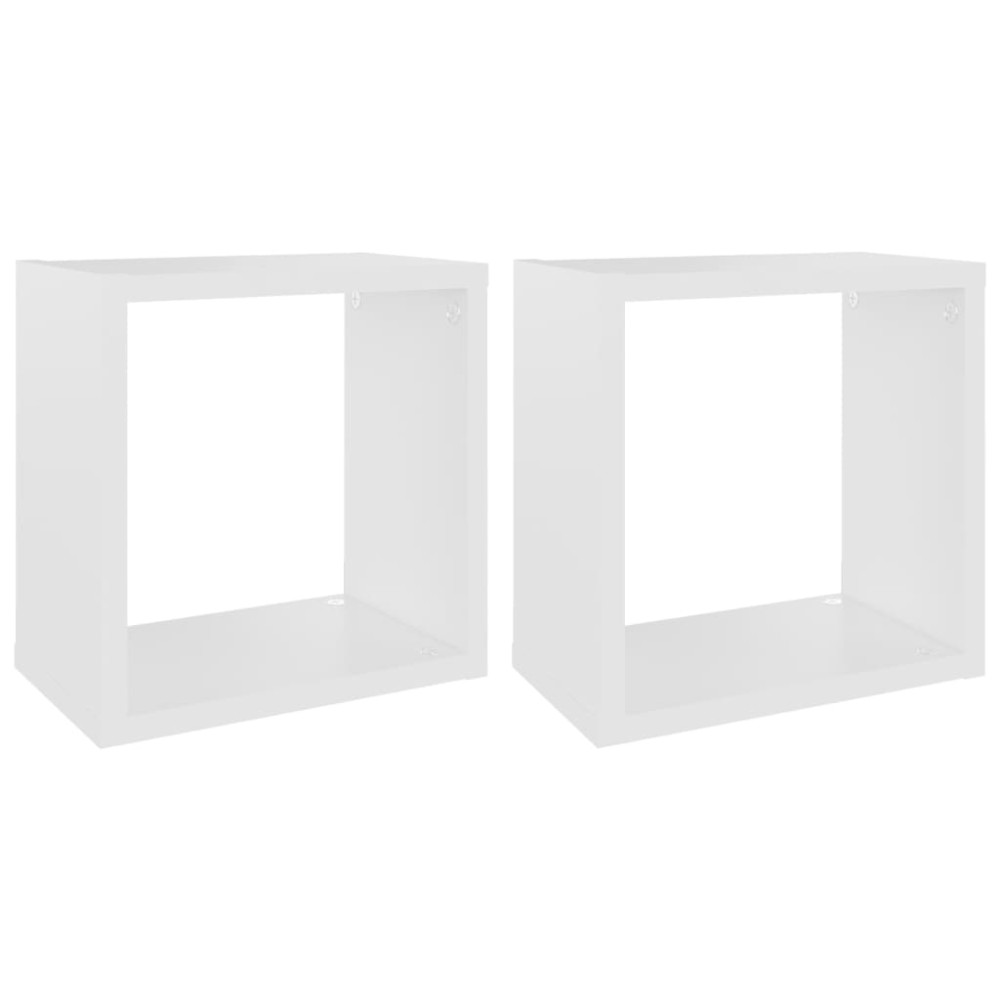 vidaXL Rafturi de perete cub, 2 buc., alb, 26x15x26 cm