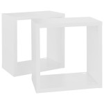 vidaXL Rafturi de perete cub, 2 buc., alb, 26x15x26 cm vidaXL Rafturi de perete cub, 2 buc., alb, 26x15x26 cm