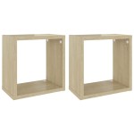 vidaXL Rafturi de perete cub 2 buc. stejar sonoma 26x15x26 cm vidaXL Rafturi de perete cub 2 buc. stejar sonoma 26x15x26 cm