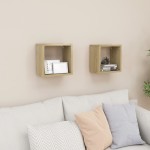 vidaXL Rafturi de perete cub 2 buc. stejar sonoma 26x15x26 cm vidaXL Rafturi de perete cub 2 buc. stejar sonoma 26x15x26 cm