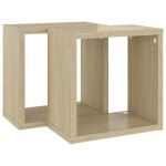 vidaXL Rafturi de perete cub 2 buc. stejar sonoma 26x15x26 cm vidaXL Rafturi de perete cub 2 buc. stejar sonoma 26x15x26 cm