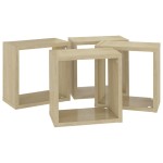 vidaXL Rafturi de perete cub 4 buc. stejar sonoma 26x15x26 cm vidaXL Rafturi de perete cub 4 buc. stejar sonoma 26x15x26 cm