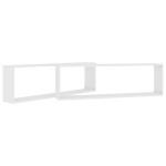 vidaXL Rafturi de perete cub, 2 buc., alb, 100x15x30 cm, PAL vidaXL Rafturi de perete cub, 2 buc., alb, 100x15x30 cm, PAL