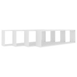 vidaXL Rafturi de perete cub, 4 buc., alb, 100x15x30cm lemn prelucrat vidaXL Rafturi de perete cub, 4 buc., alb, 100x15x30cm lemn prelucrat